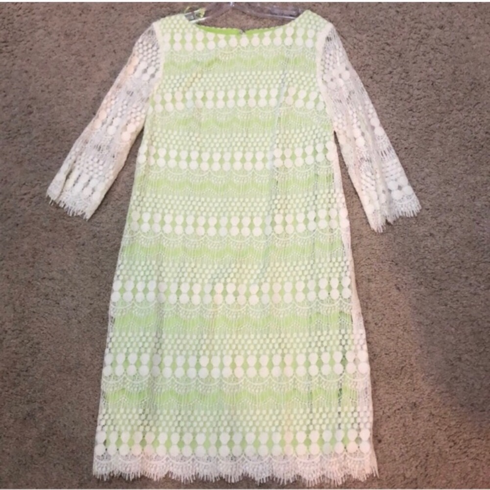 HP 🎉 EUC Jessica Howard Lace Green Shift dress